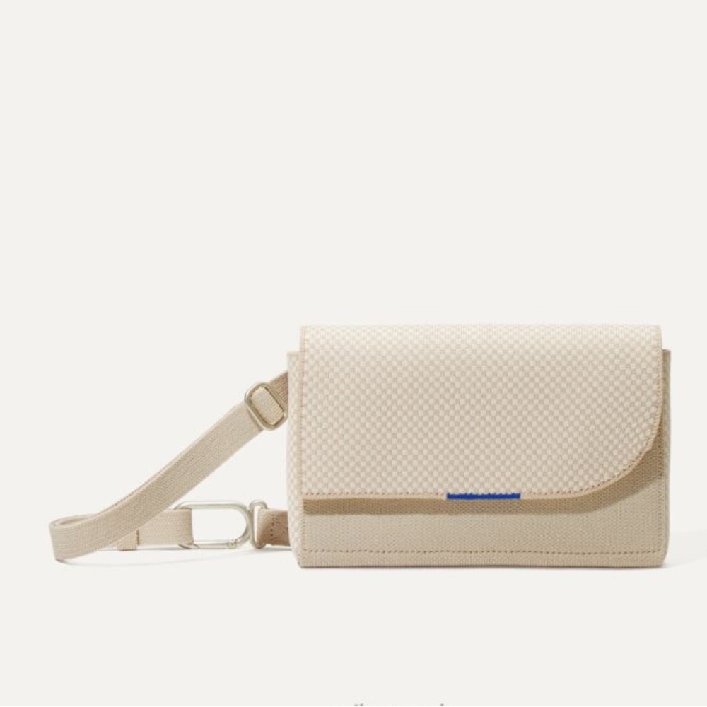 Rothy’s Belt Bag Cream with Neon Interior